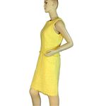 Calvin Klein LEMON YELLOW TWEED SHEATH DRESS WITH FRINGE (10) Photo 4