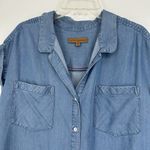 Jachs Girlfriend  Chambray Button Up Shirt Oversized Dolman Cuffed Sleeves Sz XS Photo 1