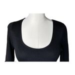 Calvin Klein  Womens Ribbed Knit Solid Black Scoop Neck Sweater Dress Size Small Photo 1