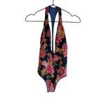 Maaji  Reversible‎ Medium Cheeky Cut Plunge One Piece - Indigo Blue Tiky Photo 4
