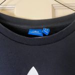 Adidas  Womens Sweatshirt Size XS Crewneck Black White Adicolor Trefoil Oversized Photo 8