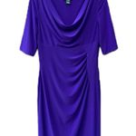 Ralph Lauren New Lauren Purple Holiday Ruched Hydrangea Formal Dress Photo 0