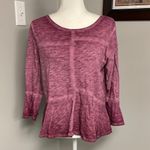 Anthropologie Akemi Kim  Ruffle Boxy Flowy Feminine 3/4 length shirt Size Small Photo 0