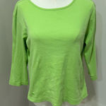 Lilly Pulitzer  Lime Green Boat Neck 3/4 Sleeve Shirt - Large - 100% Cotton Photo 0
