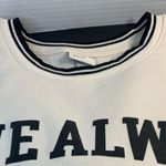 A New Day  Women’s Cream With Black Trim Love Always Sweatshirt Size Large soft Photo 4