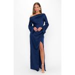 Show Me Your Mumu Jamie Maxi Dress in Midnight Navy Luxe Satin XS Photo 1