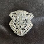 Art Deco Style Rhinestones Vintage Dress Clip‎ Silver Photo 0
