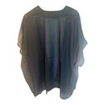 Colleen Lopez Women's Printed Topper Duster Kimono Size Medium Black Gray NWOT Photo 2