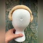 Vintage woven face veil floral bridal wedding headpiece hat Tan Photo 14