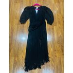 MAGDA BUTRYM Wels Black Asymmetric Layered Fringed Silk Photo 7