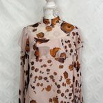 Chelsea28 Floral Long Sleeve Mock Neck Sheer Blouse Size M Photo 0