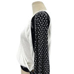 Free People  Auxton Long Sleeve‎ Thermal Wrap Top Ivory Black Size Small Photo 5