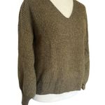 Madewell Thornton Ribbed Knit Balloon Sleeve Sweater Boxy V Neck Womens Small Photo 1