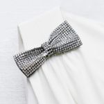 ZARA  white cut out dress with rhinestone bow NWOT Photo 4