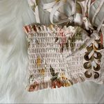 Power 2 the Flower Pale Pink Lace Up Floral Frosty Jane Bikini Swim Top Size XS Photo 5