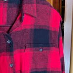 Old Navy  Red and Black Buffalo Check Plaid Flannel Boyfriend Shirt Size Medium Photo 5