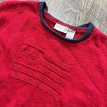 Vintage 90s Red USA American Flag‎ Knit Crewneck Crop Sweater Womens Size XL Photo 2