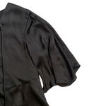 Lovers + Friends  Black Satin Lace Up Boulevard Blouse Photo 7