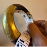 Chunky Wooden and brass Bangle Bracelet Photo 6