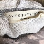 Lovestitch  Leaf Print Camo Cropped Hooded Pink Gray Sweatshirt Women's Small Photo 6