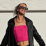 Tiger Mist Hot Pink Averill Corset Crop Tank Top Photo 6