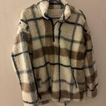 Dry Goods Plaid Pullover Sweater Sherpa Photo 1