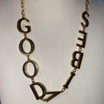 “Good Vibes” 14k Gold Plated Inspirational Statement Necklace Photo 1