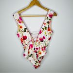 Nanette Lepore Deep Plunge Floral One Piece Swimsuit Swim 10 Flower NEW Photo 3