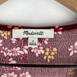 Madewell Burgundy Tie-Sleeve Peplum Wrap Top in Butterfly Sanctuary Size 2 Photo 2