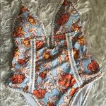 One Piece Women’s Cut Out Tie Neck Floral  Swimsuit Bathing Suit Photo 0