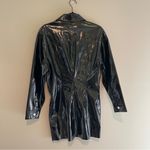 ZARA Black Faux Leather Mini Button Down Shirt Dress “The Raeh” Size Small NWT Photo 2