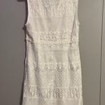 Nine West Urban Nomad Ivory Raw Lace Edge Shift Dress V Neck Size 12 Photo 1