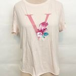 Victoria's Secret Victoria’s Secret Short Sleeve Floral Bling Pajama T Shirt light pink Photo 0