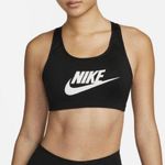 Nike  Swoosh Futura Womens Sports Bra Sz XS Black White Dri Fit Photo 0