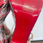 Christian Louboutin  Rare bella platform sandal white leather strappy tweed 41 Photo 10