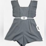 Lena Pleated Sleeve Romper in Light Blue – Size Small Photo 3