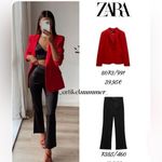 ZARA black satin mini flare semi cropped pants Photo 1