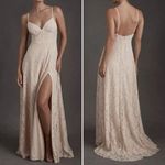 BHLDN NWT Fame & Partners Charlotte Dress Nude Lace Maxi Wedding Gown Dress 6 Photo 1
