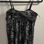 EXPRESS size L Grey Leopard Mesh Midi Dress Sleeveless Lined Empire Photo 0