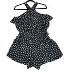 Loft Ann Taylor , Black and White Floral Halter Romper size MP Photo 8