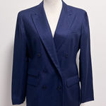 Ralph Lauren Lauren True Navy Blue Linen Double Breasted Provence Blazer 10 NWT Photo 0