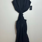 Anthropologie  Faithfull Linen Front Knot Maxi Dress Black Large New Photo 0