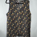 Worlds Apart Lexington Kentucky Silk Sleeveless Button Down Top Brown Size L Photo 0