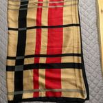 Plaid Scarf – Red Tan Black Photo 1