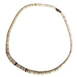 Vintage Natural Shell Heishi Necklace with Brass Accents Photo 0