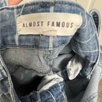Almost Famous 🌹 Light Wash Striped Denim Overalls Size Medium Photo 3