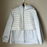 Duno white mixed media cropped puff down jacket Size M Photo 1