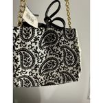 J. McLaughlin  Small Devon Purse Black & White Paisley Gold Chain Strap NWT J Photo 1