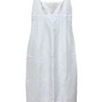 ZARA Linen Blend Ivory Midi Dress With Open Back & Spaghetti Strap Detail Size S Photo 2