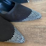 St. John Couture Audrey 8 Black Satin Rhinestone Heels Pointed Toe Stiletto Box Photo 2